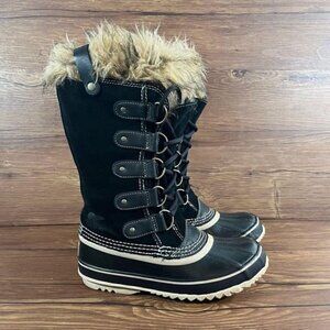 Sorel Joan of Arctic Black Suede Waterproof Winter Boots Women’s Size 6